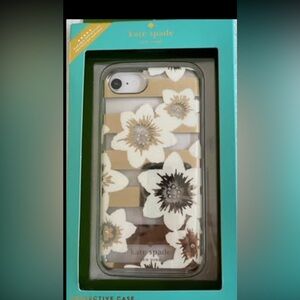 Kate Spade Floral Phone Case - White and Tan compatible with iPhone 8 – 7–6